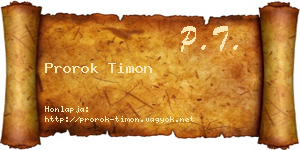 Prorok Timon névjegykártya